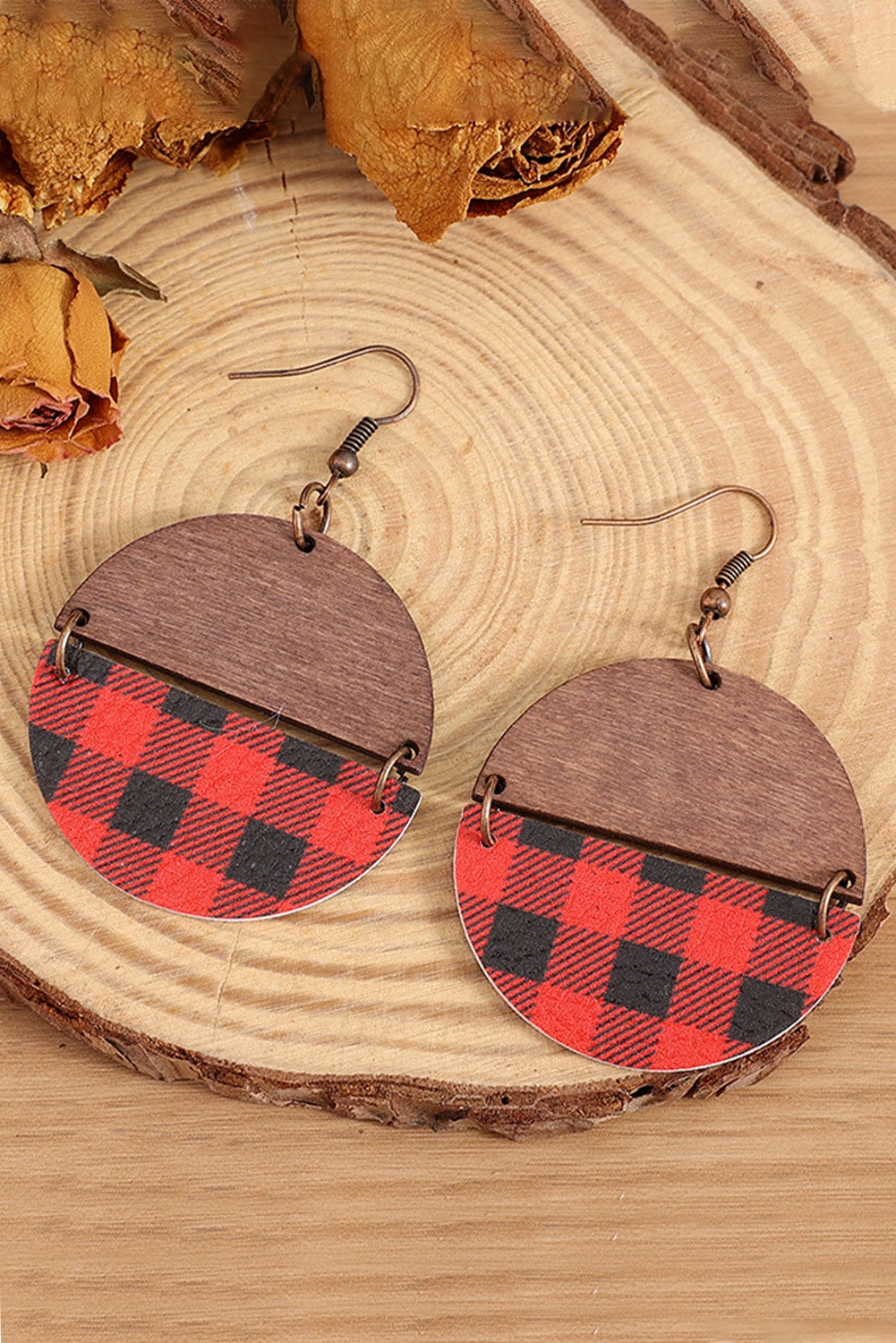 Red Plaid Earrings Rosey Haven